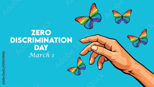 POSTER ZERO DISCRIMINATION DAY DESIGN ILLUSTRATION