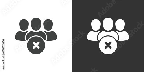 Remove Member icon. Solid glyph series icon