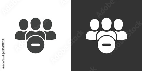 Delete Member icon. Solid glyph series icon