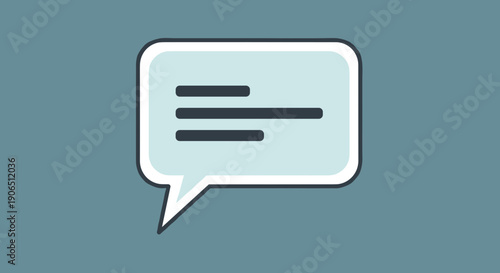 Speech Bubble Icon with Text Lines.