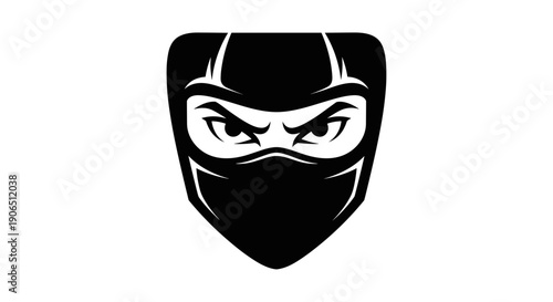 Ninja Masked Face Illustration Graphic Design.