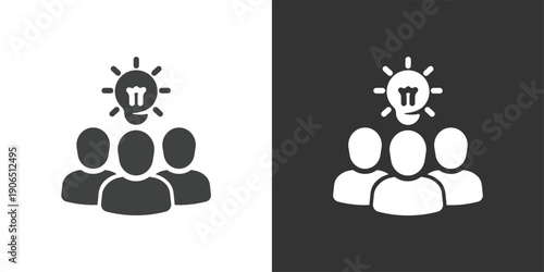 Group Idea icon. Solid glyph series icon