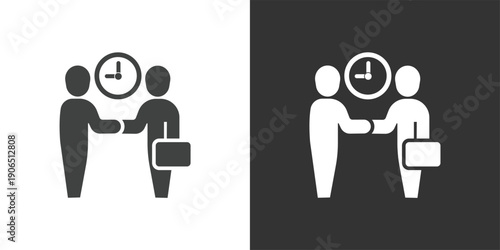 Timely Business Deal icon. Solid glyph series icon