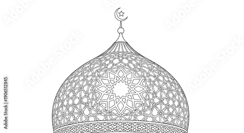 Ornate Dome with Crescent Moon Finial.