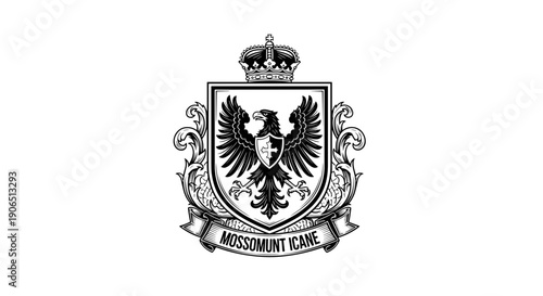Black and White Coat of Arms with Eagle.