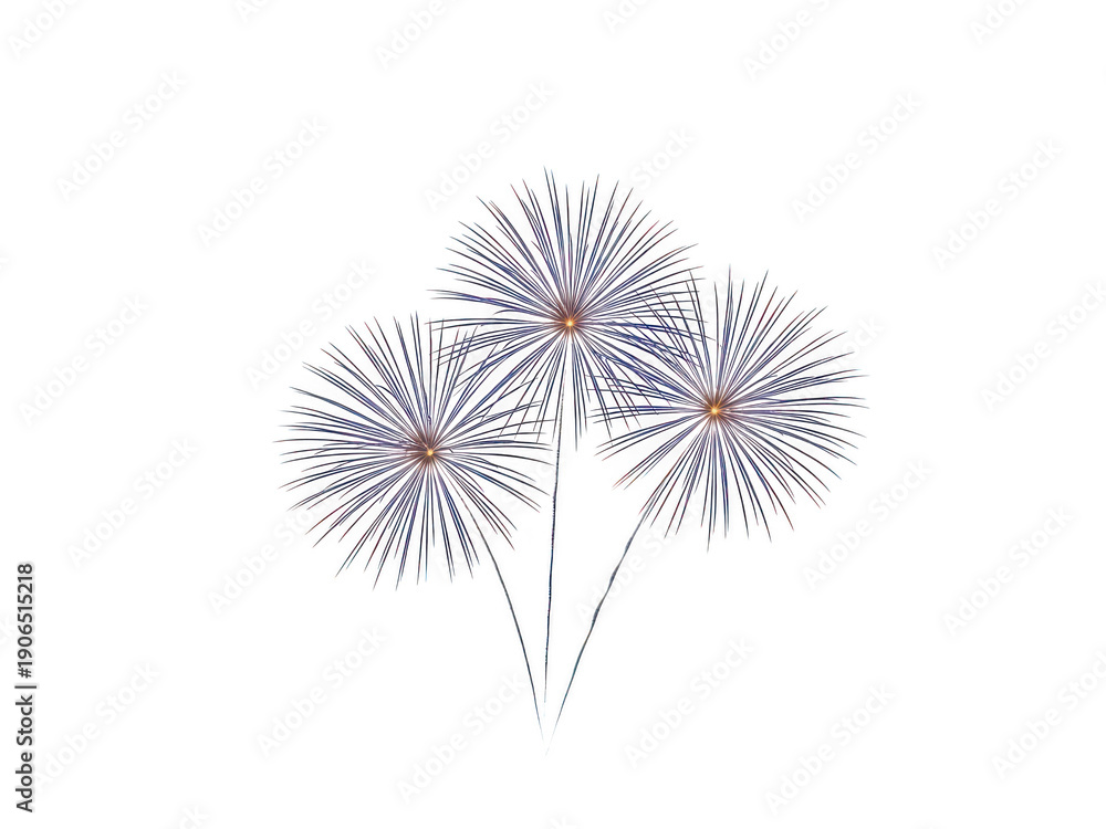 Fototapeta premium A blue and red dandelion clock on a white background isolated on transparent background, png