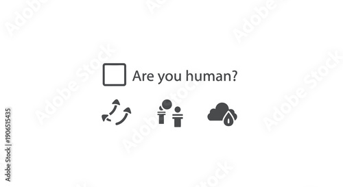 Are You Human CAPTCHA Checkbox with Environment and Industry Icons for Bot Verification and Web Security Authentication