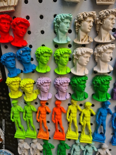 2022.07.21 Florence, Italy, Piazza della Signoria, evocative image of gadgets for tourists
