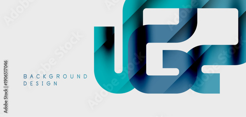 Abstract graphic design features layered blue shapes. Modern composition creates dynamic visual interest. Minimalist style suits various projects.