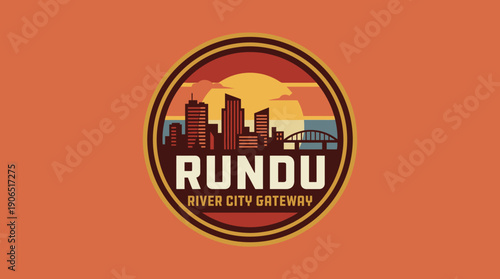 Rundu River City Gateway A Vibrant Sunset Over a Bustling Urban Landscape - Emblematic Illustration