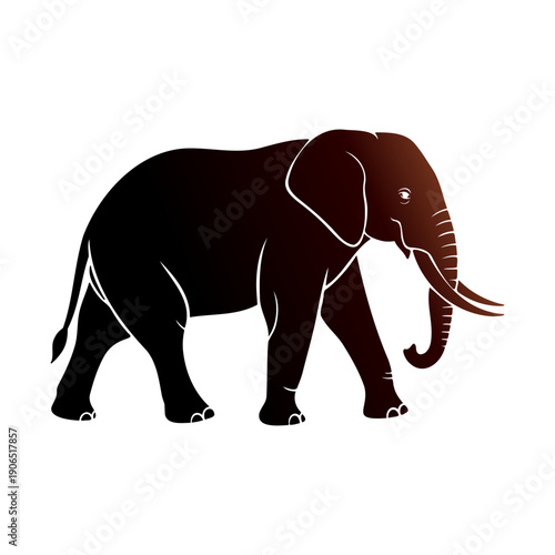Majestic african elephant silhouette vector illustration for wildlife conservation and safari logo