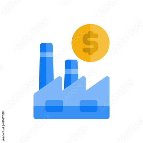 capitalism industry flat icon illustration