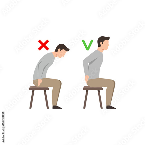 Correct and Incorrect Sitting Posture Comparison for Spinal Health