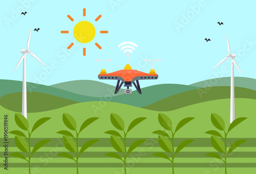 Smart Farming Concept Illustration Vector Style