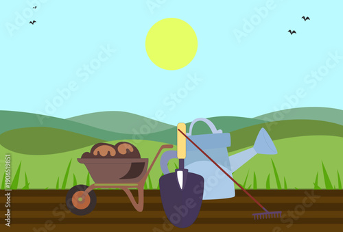 Garden Tools Concept Illustration Vector Style