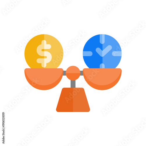 opportunity cost flat icon illustration