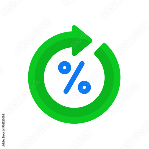 ROI finance flat icon illustration