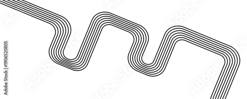 Abstract black and white retro pattern of black lines on a white background. Striped vector background.