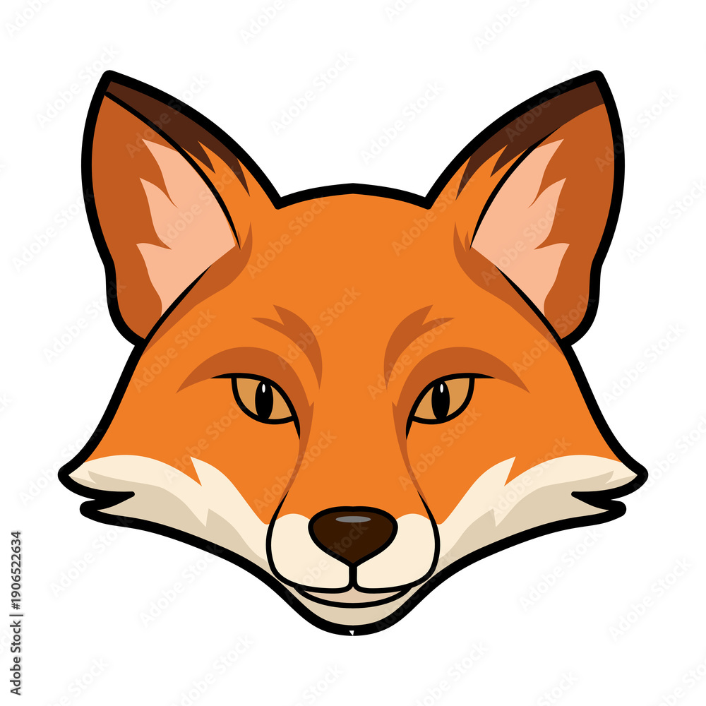 Fototapeta premium Fox head cartoon illustration