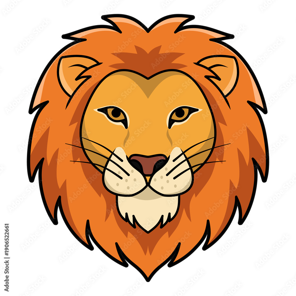 Obraz premium Lion head stylized illustration