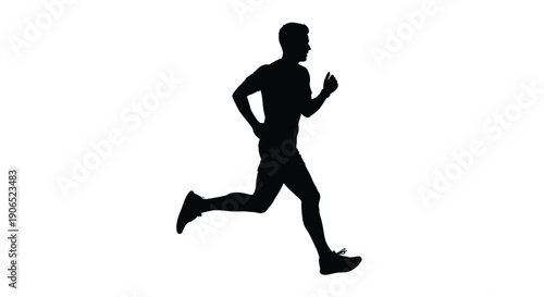 Silhouette of a man running captured in a dynamic pose