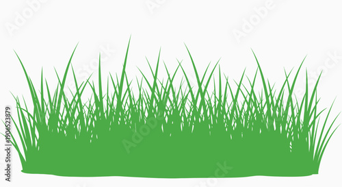 A vibrant patch of green grass with individual blades depicted