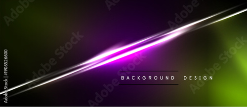 Abstract gradient background. Purple, green hues blend with bright light streaks. Modern design element for digital projects.