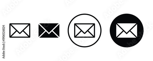 Mail icons set. Email sign and symbol. Envelope icon set.