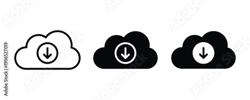 Cloud download icon. Cloud download icon with arrow down symbol