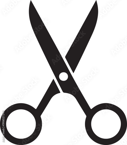 Barber scissors graphic icon. Shears for hair cutting sign isolated on white background. Barber shop symbol. Vector illustration