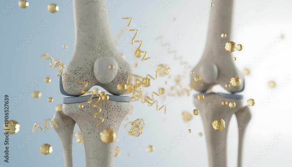 Obraz premium Human bone structure showing inflammation, joint pain, skeletal health, medical and concept treatment. Advanced Medical Technology & Musculoskeletal Health