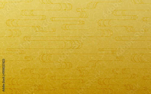 シームレスなゴールド和柄パターン。流水模様。