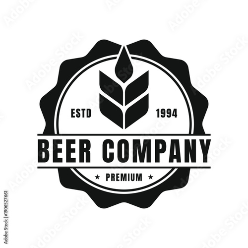 Vintage Beer Company Logo - Premium Brewery Badge
