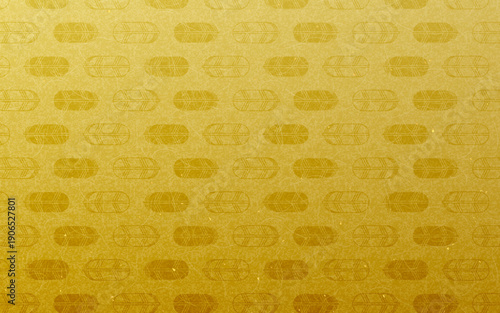 シームレスなゴールド和柄パターン。鷹の羽の模様。