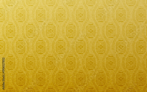 シームレスなゴールド和柄パターン。提灯のパターン。