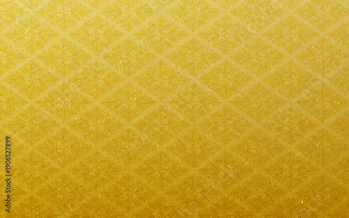 シームレスなゴールド和柄パターン。若松菱模様。