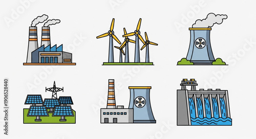 Collection of renewable and non-renewable energy power plants and sources.