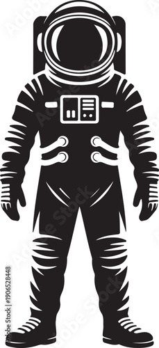 Astronaut vector silhouette illustration isolated on white background