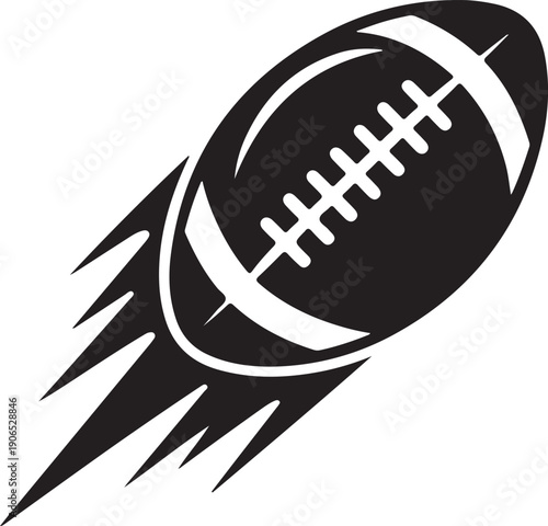American football ball icon, logo on white background