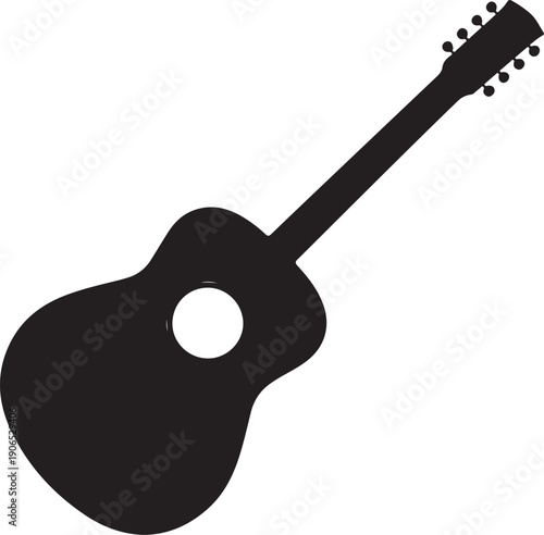 Acoustic guitar musical instrument flat vector icon for music apps and websites