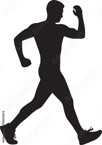 Silhouette of runner illustration vector jogging motion graphic