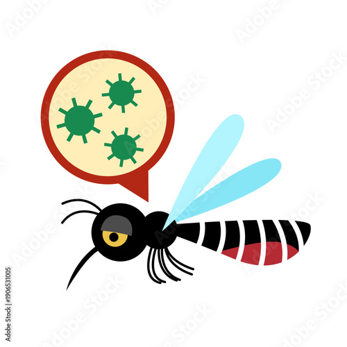 mosquito dengue concept isolated on white background.