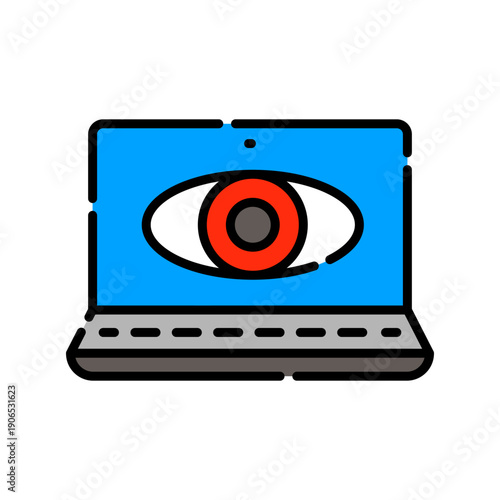 spyware color line icon.