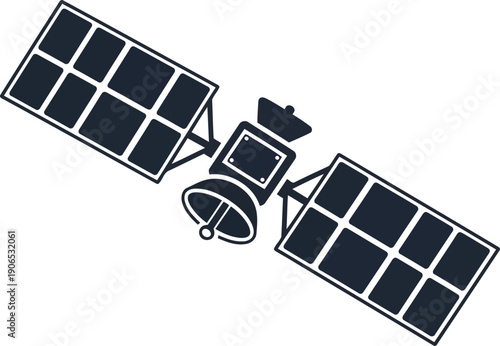 Modern Satellite Icon Illustrating Advanced Space Technology and Communication Systems