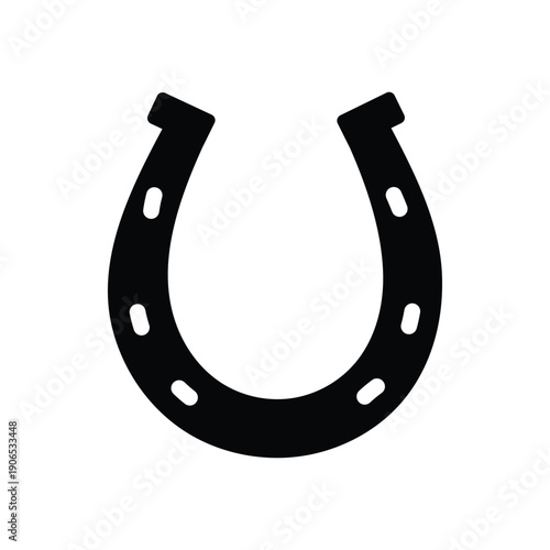 horseshoe icon silhouette vector illustration isolated on white background