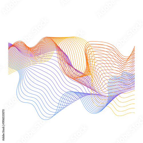 Modern Gradient Line Wave Abstract