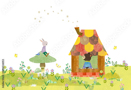 Obraz na plátně 野はらの小さな家