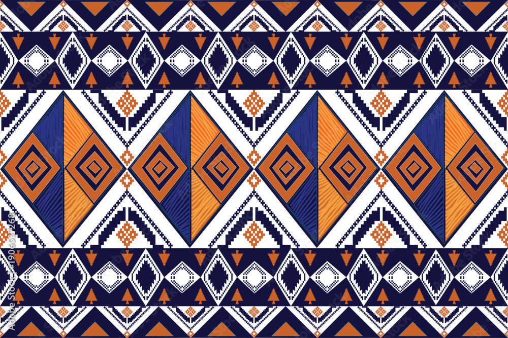 Fototapeta premium Seamless geometric tribal ethnic textile pattern vector