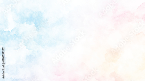 Delicate blue watercolor gradient fading from white creates a soft and subtle background