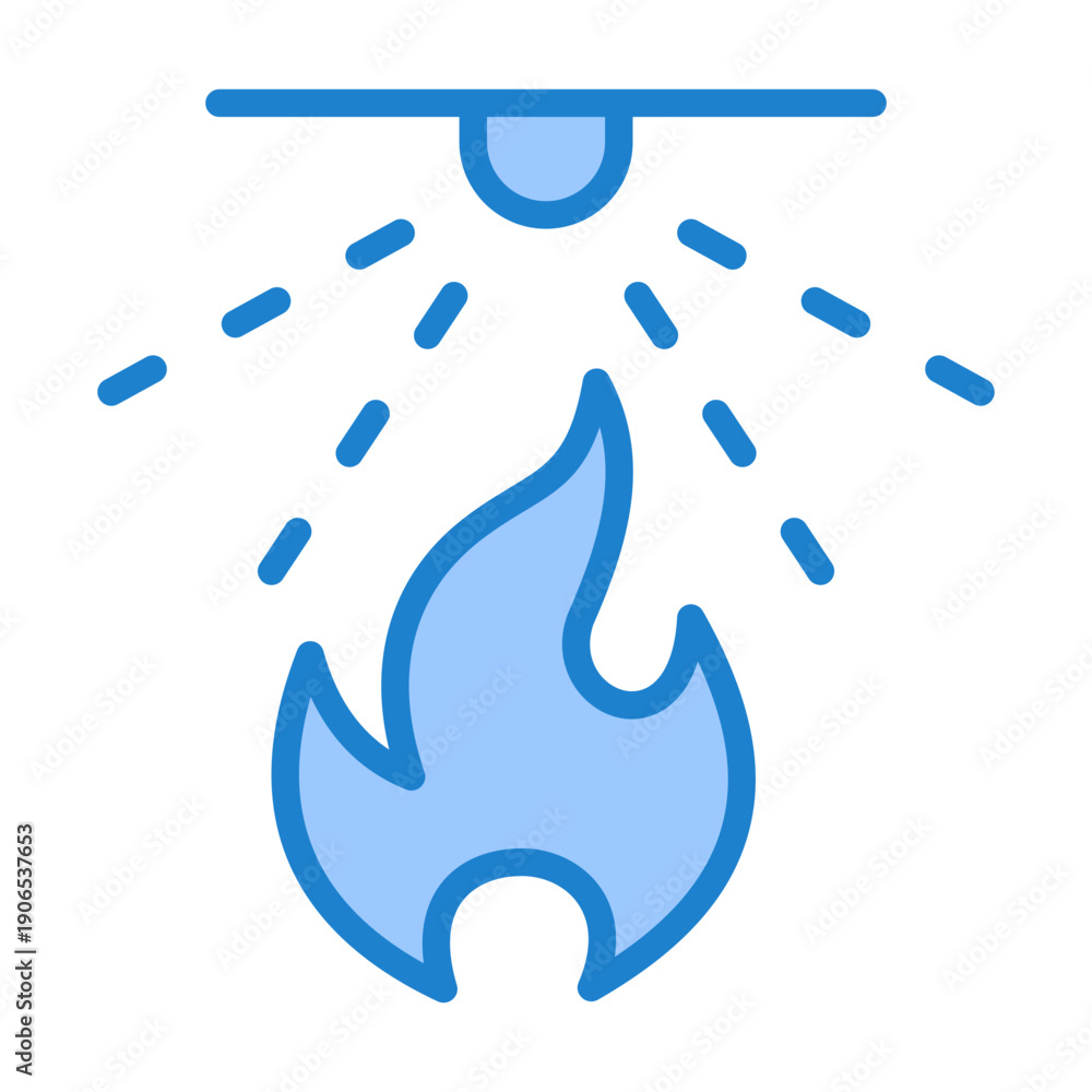 Obraz premium Fire Suppression Icon - Blue Style